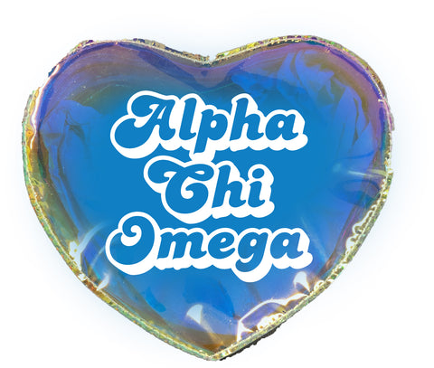 Alpha Chi Omega Heart Shaped Makeup Bag
