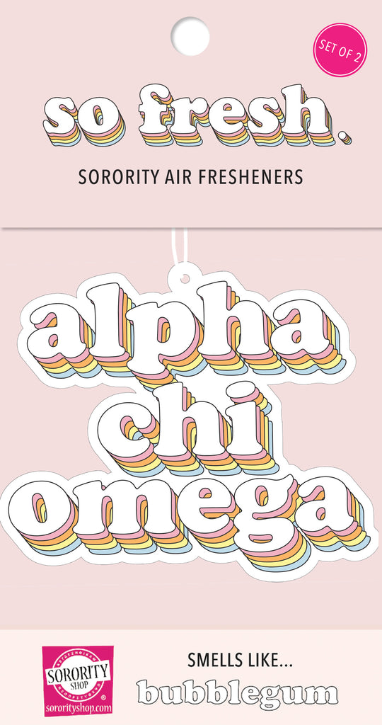 Alpha Chi Omega - Retro Air Freshener - Bubblegum Scented