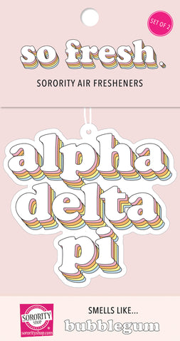 Alpha Delta Pi - Retro Air Freshener - Bubblegum Scented