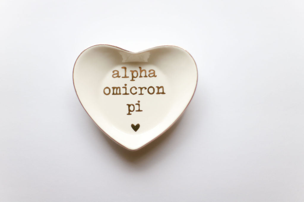 Alpha Omicron Pi Ceramic Ring Dish