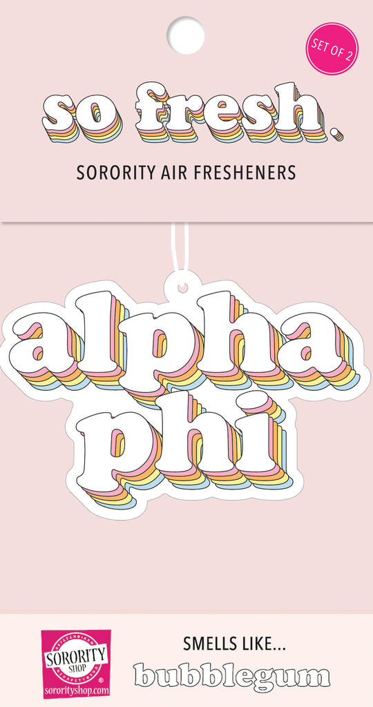 Alpha Phi - Retro Air Freshener - Bubblegum Scented