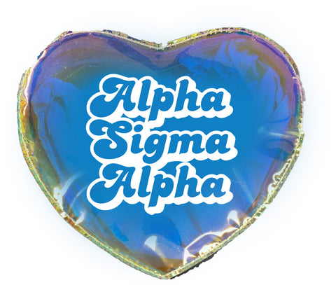 Alpha Sigma Alpha Heart Shaped Makeup Bag