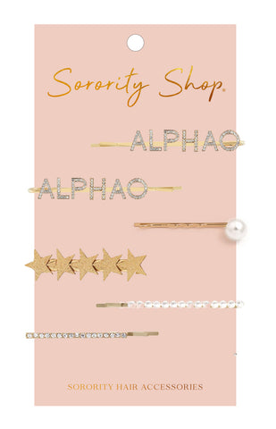 Alpha Omicron Pi Sorority Hair Clips