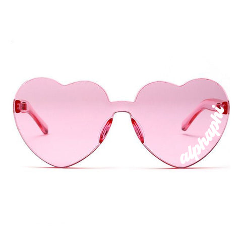 Alpha Phi Sunglasses — Heart Shaped Sunglasses Printed With AP Logo