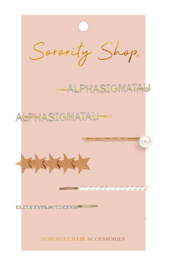 Alpha Sigma Tau Sorority Hair Clips