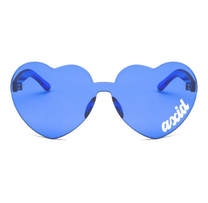 Alpha Xi Delta Sunglasses — Heart Shaped Sunglasses Printed With AXD Logo