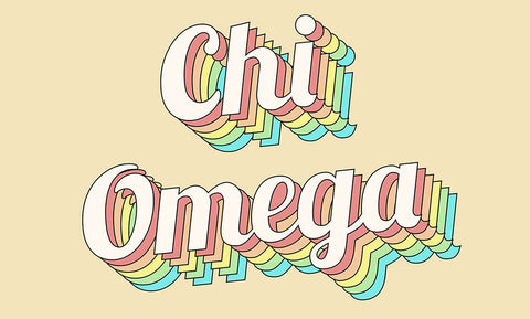 Chi Omega Retro Flag