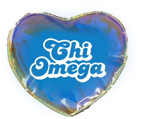 Chi Omega Heart Shaped Makeup Bag