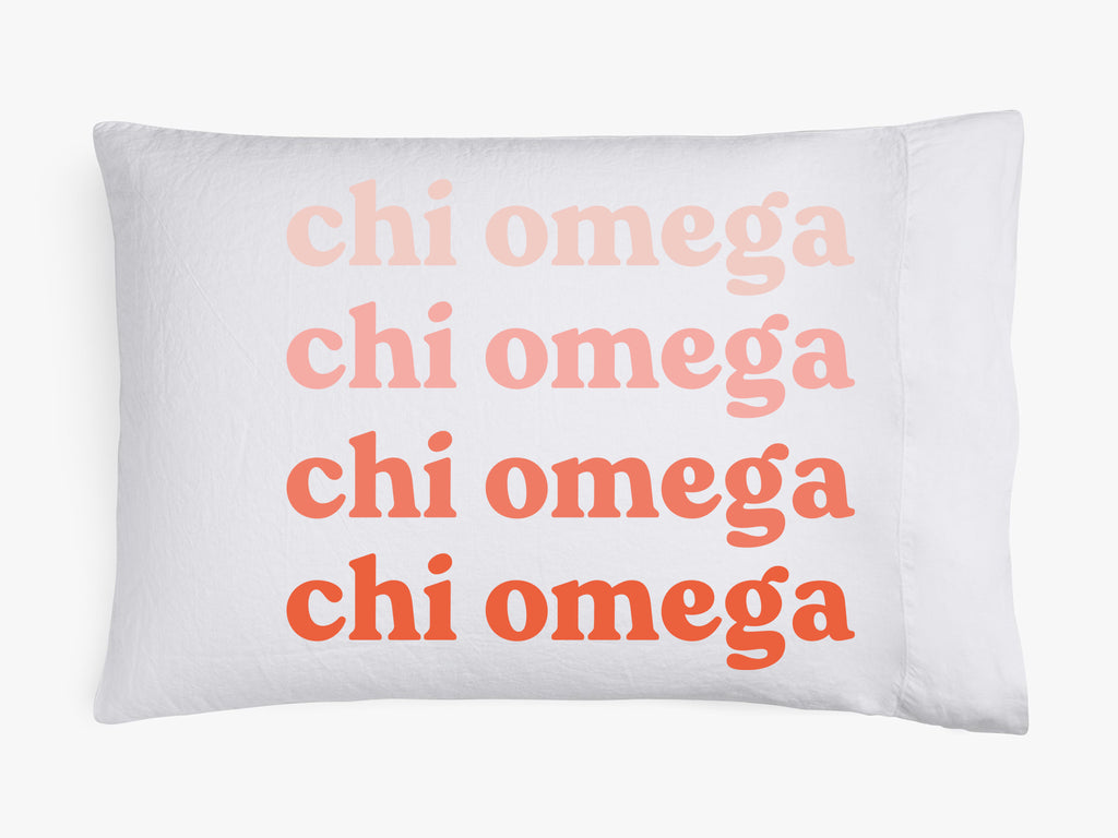 Chi Omega Cotton Pillowcase