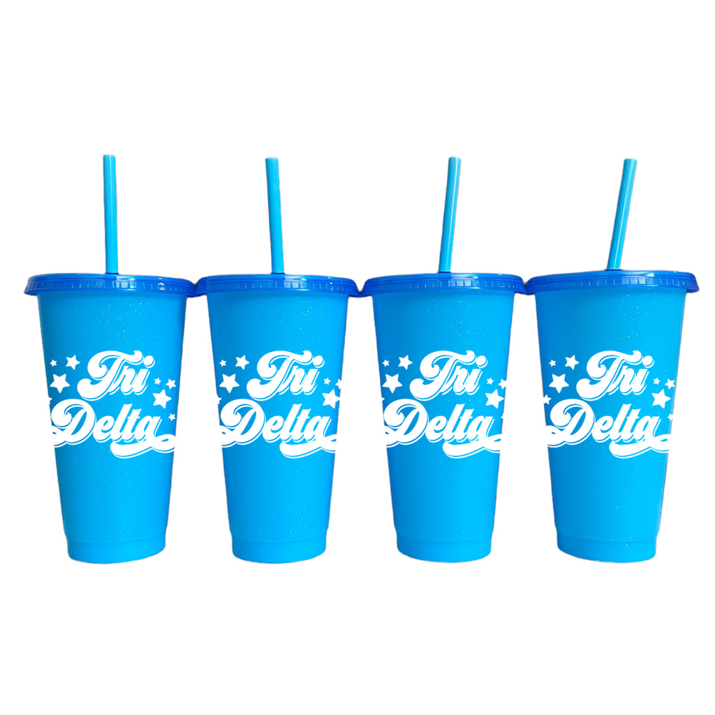 Delta Delta Delta Glitter Color Changing Cup 4-Pack