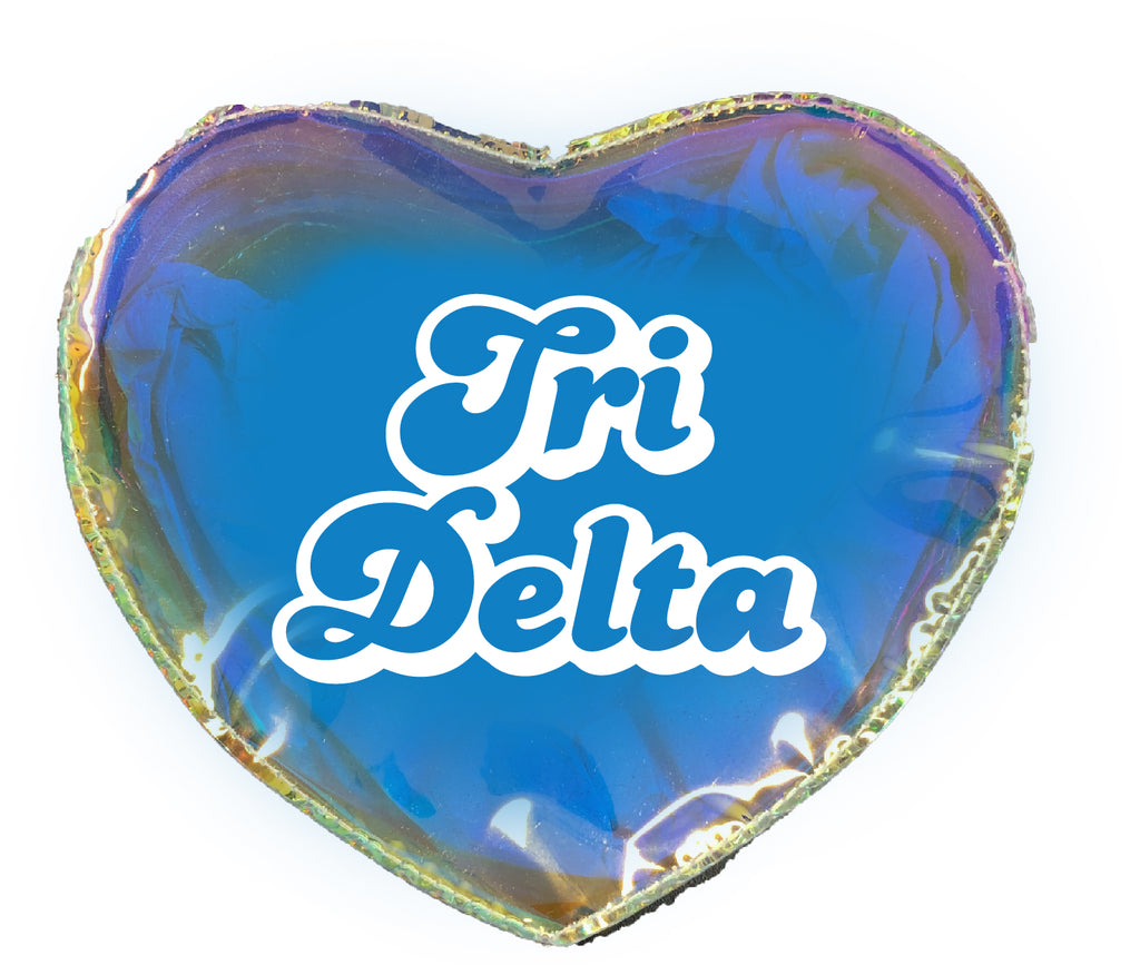 Delta Delta Delta Heart Shaped Makeup Bag