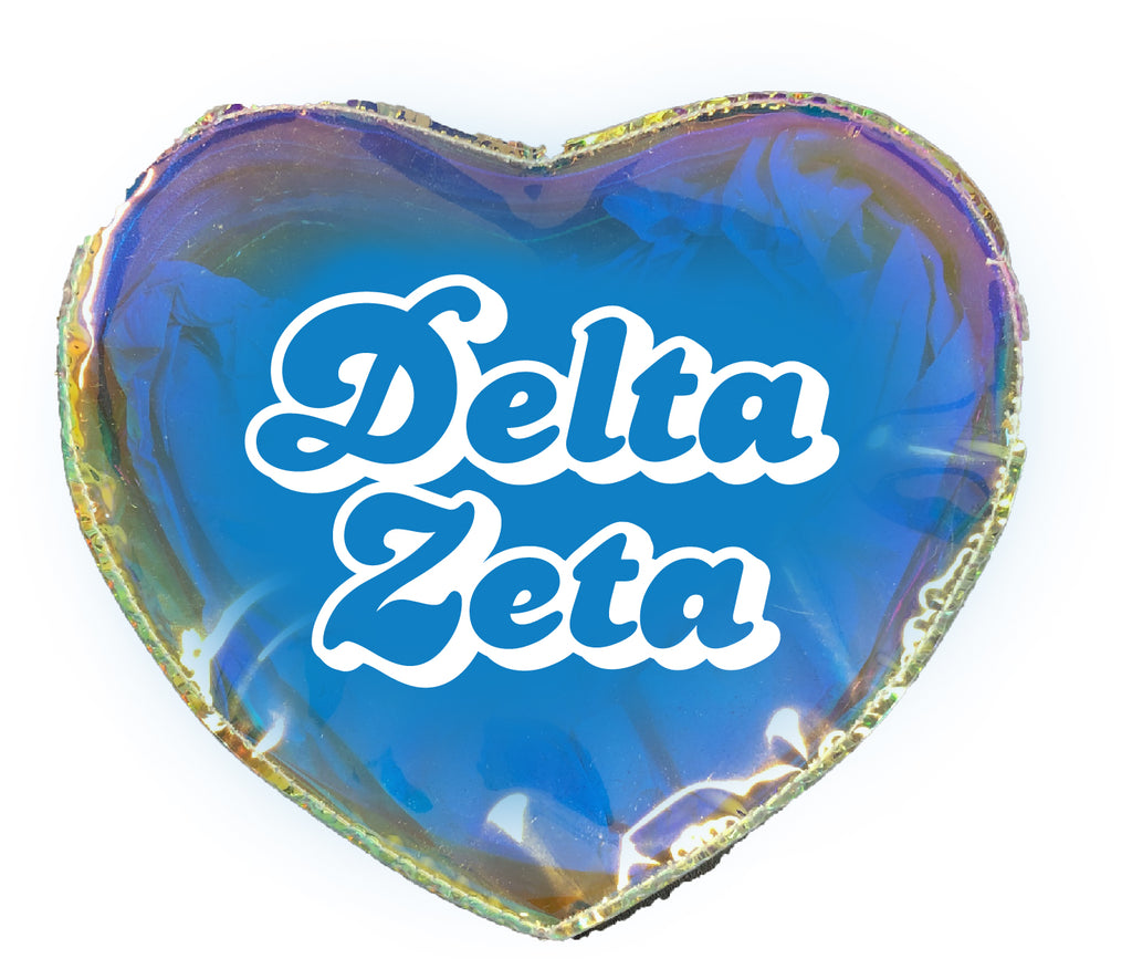 Delta Zeta Heart Shaped Makeup Bag