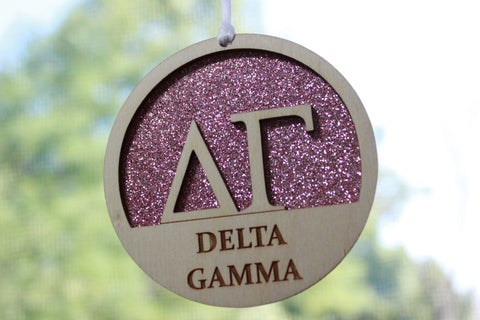 Delta Gamma - Laser Carved Greek Letter Ornament - 3" Round