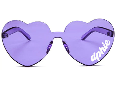 Delta Phi Epsilon Sunglasses — Heart Shaped Sunglasses Printed With DPE Logo