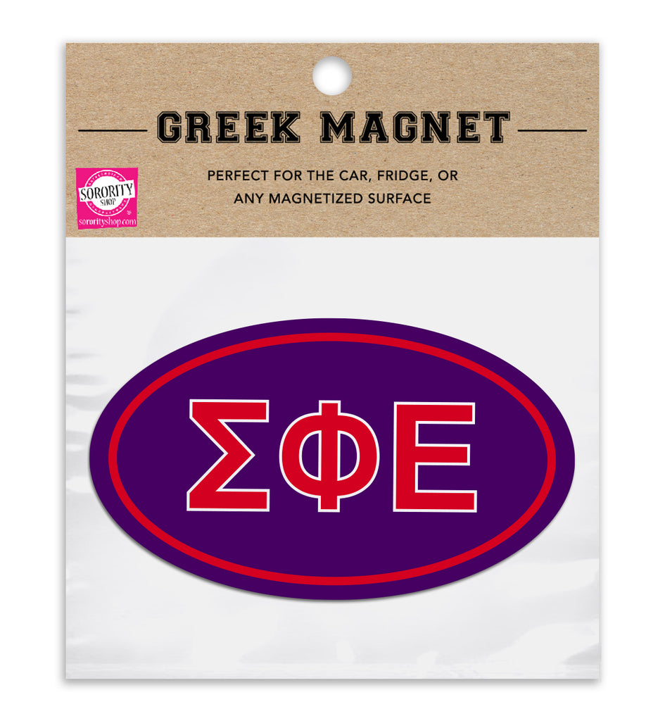 Sigma Phi Epsilon Oval Fraternity Car Magnet Set of 2