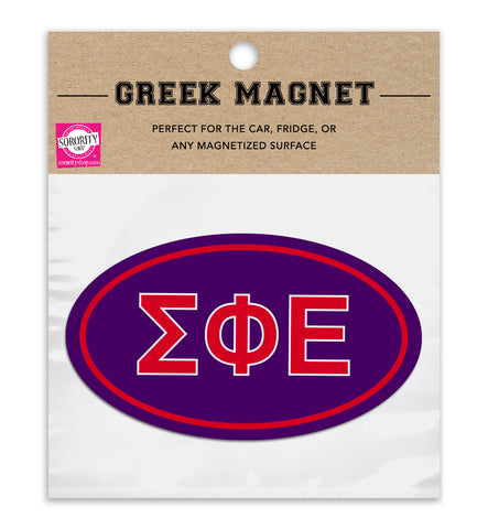 Sigma Phi Epsilon Oval Fraternity Car Magnet Set of 2