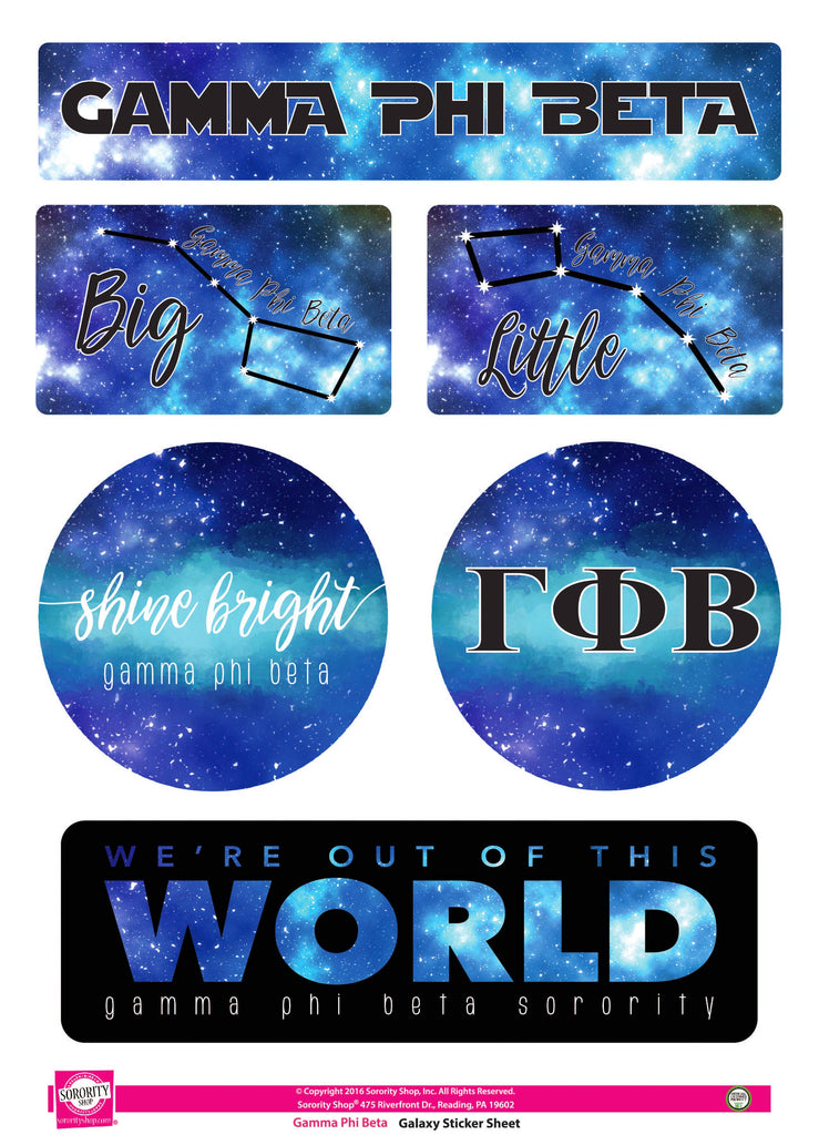 Gamma Phi Beta Galaxy Stickers