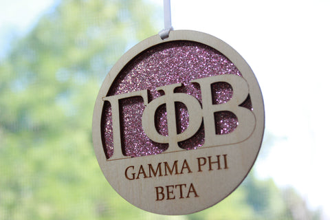 Gamma Phi Beta - Laser Carved Greek Letter Ornament - 3" Round