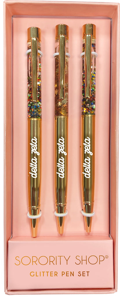 Delta Zeta Glitter Pens (Set of 3)