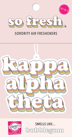 Kappa Alpha Theta - Retro Air Freshener - Bubblegum Scented