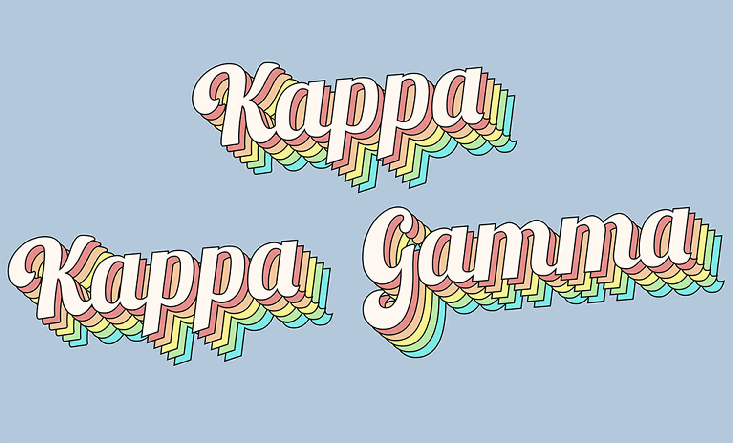 Resistente på trods af Glimte Kappa Kappa Gamma Retro Flag – SororityShop