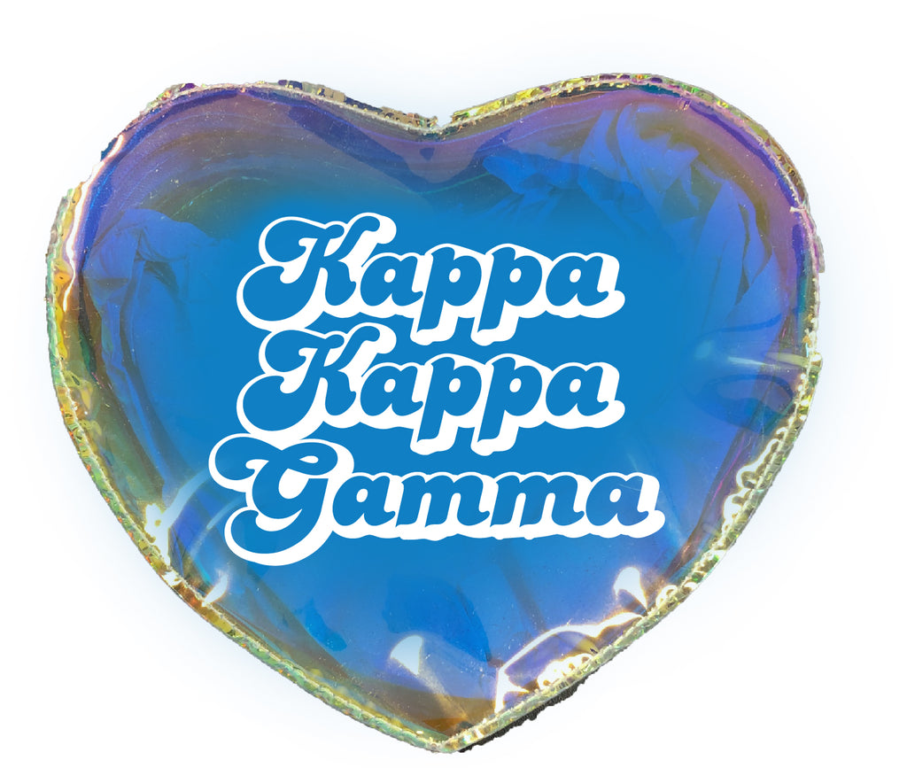 Kappa Kappa Gamma Heart Shaped Makeup Bag