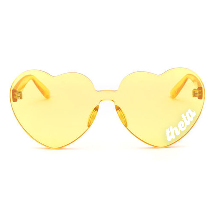 Kappa Alpha Theta Sunglasses — Heart Shaped Sunglasses Printed With KAT Logo