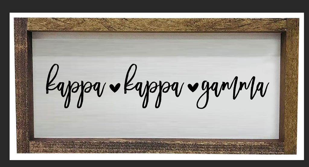 Kappa Kappa Gamma Script Wooden Sign