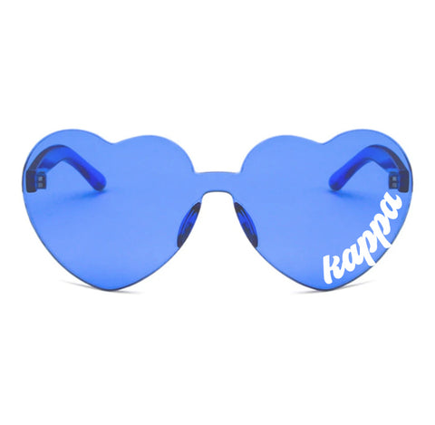 Kappa Kappa Gamma Sunglasses — Heart Shaped Sunglasses Printed With KKG Logo