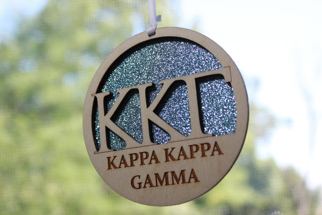 Kappa Kappa Gamma - Laser Carved Greek Letter Ornament - 3" Round