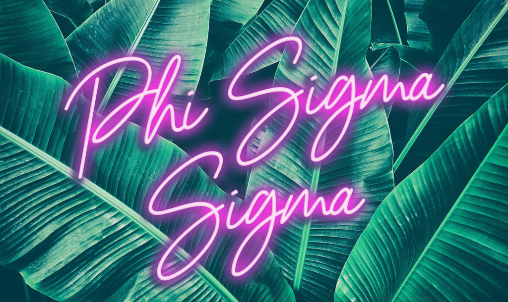 Phi Sigma Sigma Neon Palm Flag