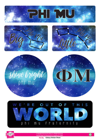 Phi Mu Galaxy Stickers