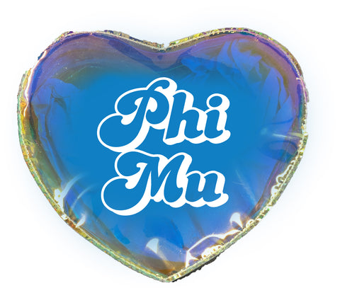 Phi Mu Heart Shaped Makeup Bag
