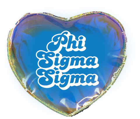 Phi Sigma Sigma Heart Shaped Makeup Bag