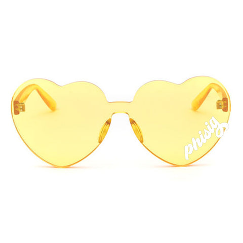 Phi Sigma Sigma Sunglasses — Heart Shaped Sunglasses Printed With PSS Logo