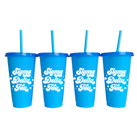 Sigma Delta Tau Glitter Color Changing Cup 4-Pack