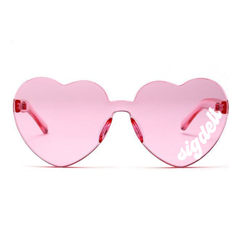 Sigma Delta Tau Sunglasses — Heart Shaped Sunglasses Printed With SDT Logo