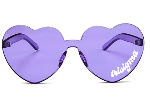 Sigma Sigma Sigma Sunglasses — Heart Shaped Sunglasses Printed With SSS Logo