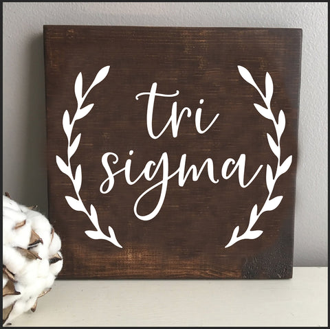 Sigma Sigma Sigma Wooden Wall Art