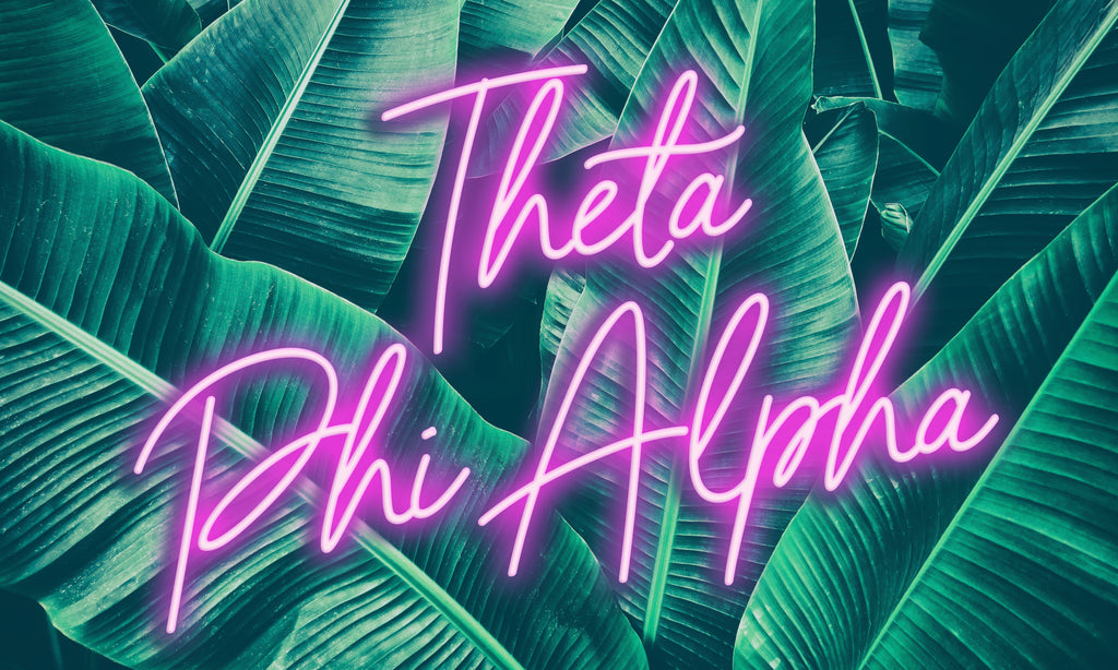Theta Phi Alpha Neon Palm Flag