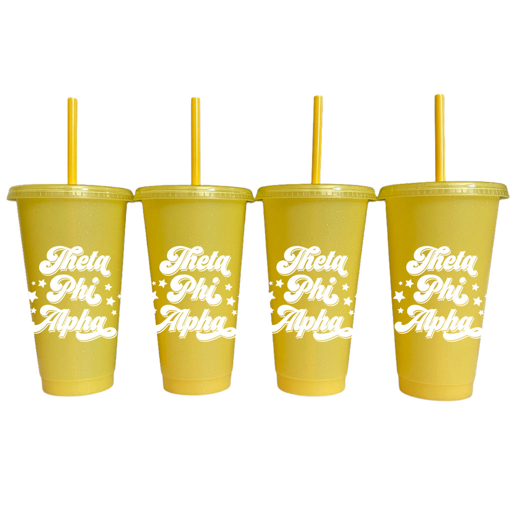 Theta Phi Alpha Glitter Color Changing Cup 4-Pack
