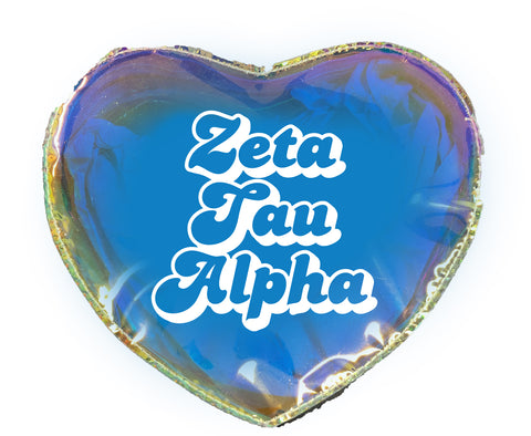 Zeta Tau Alpha Heart Shaped Makeup Bag