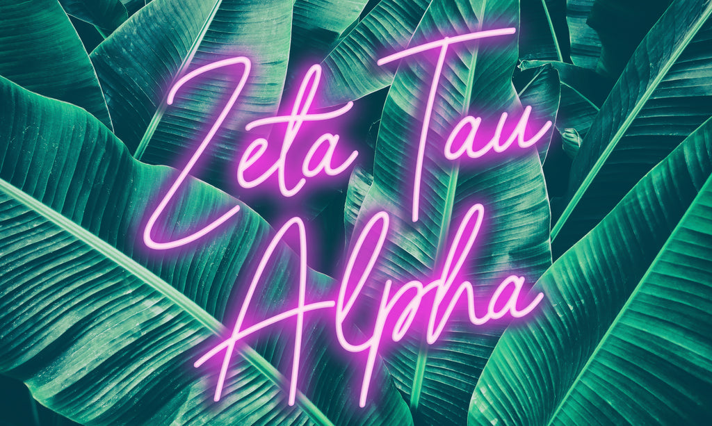 Zeta Tau Alpha Neon Palm Flag