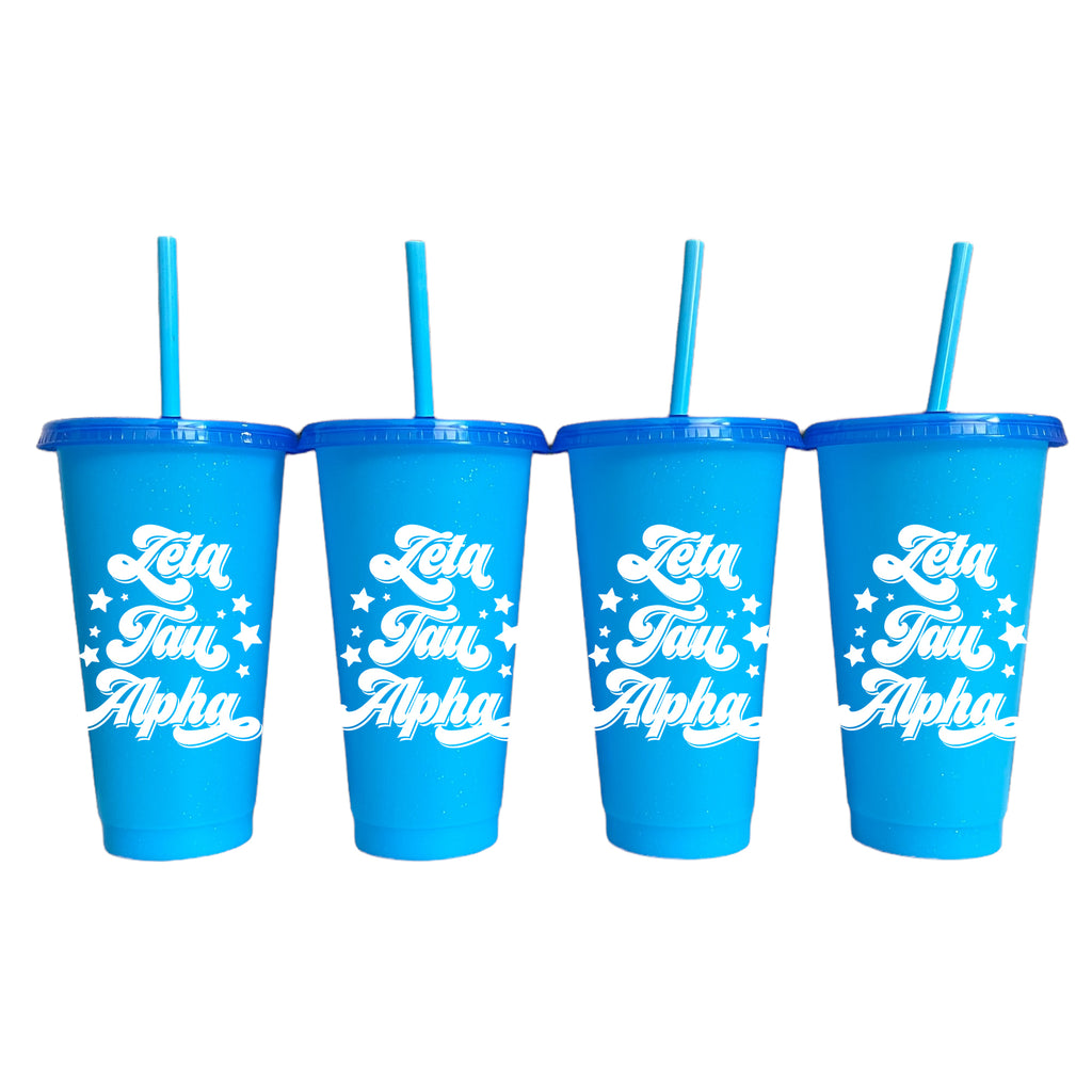 Zeta Tau Alpha Water Bottle or Skinny Tumbler - Happy Thoughts Gifts